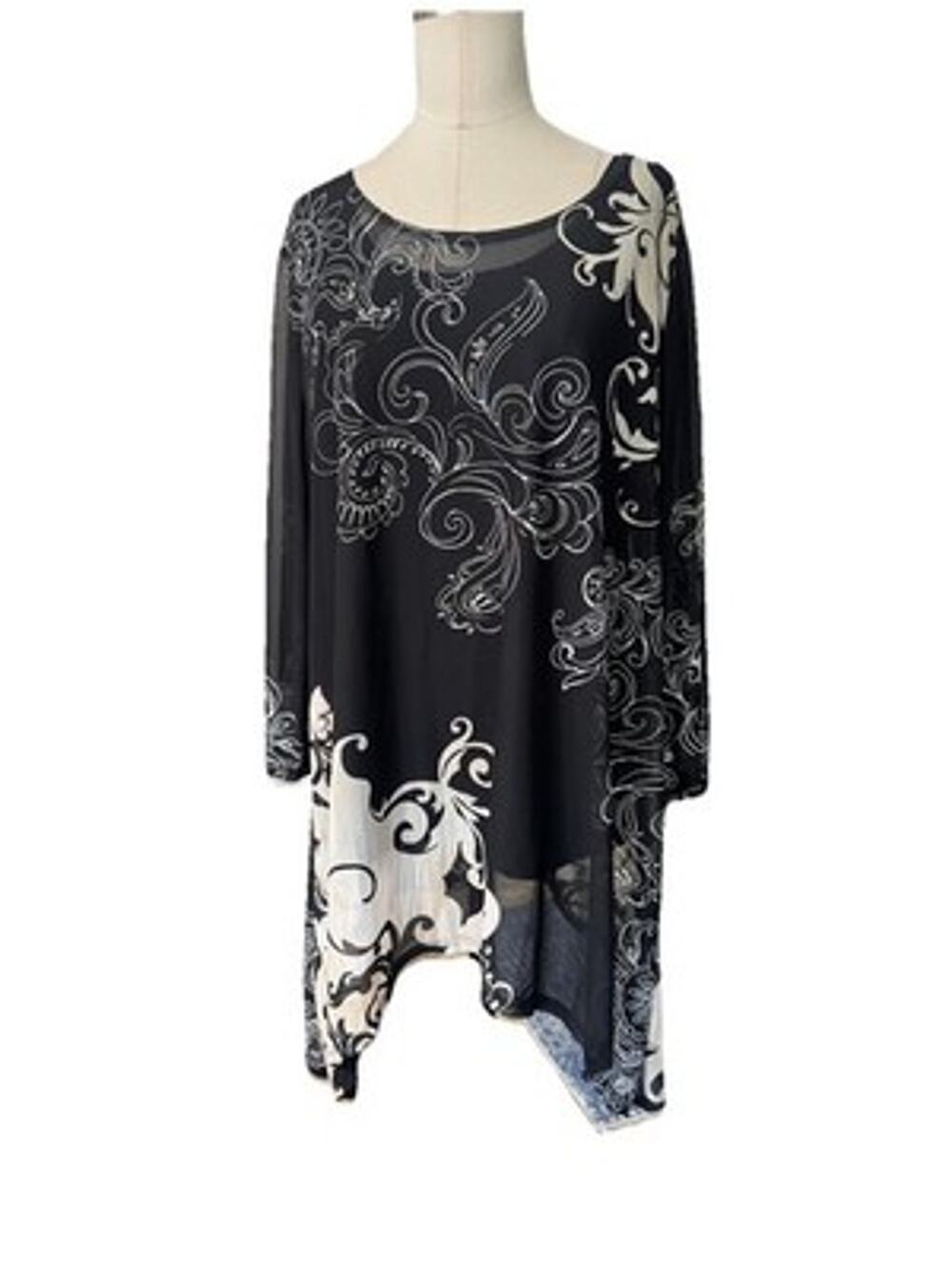 Chico's Travelers Collection Tunic & Tank Set Size 2 (US 12/14) Abstract Floral